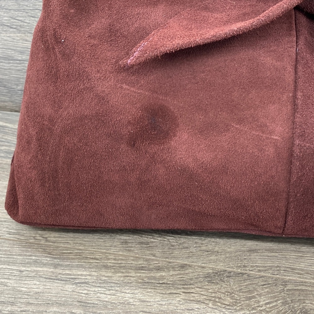 Divina Firenze Nigella Suede Hobo Bag Womens Large Wine Made Italy Knot Handle - Picture 4 of 6